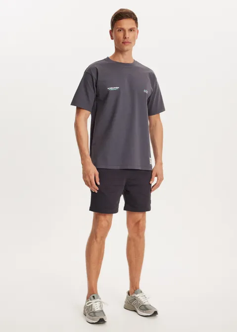 T-shirt met print logo antraciet (ANTRA)