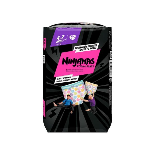 Fraldas Dodot Ninjamas Pants Coração 4-7 Anos T7 (17-30 Kg) 10 Unidades
