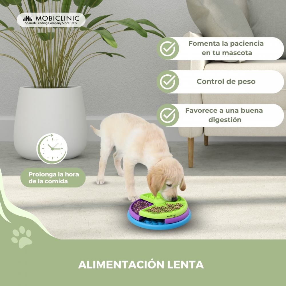 Alimentador interativo para cães Mobiclinic - Combate o tédio - Antiderrapante - Para cães