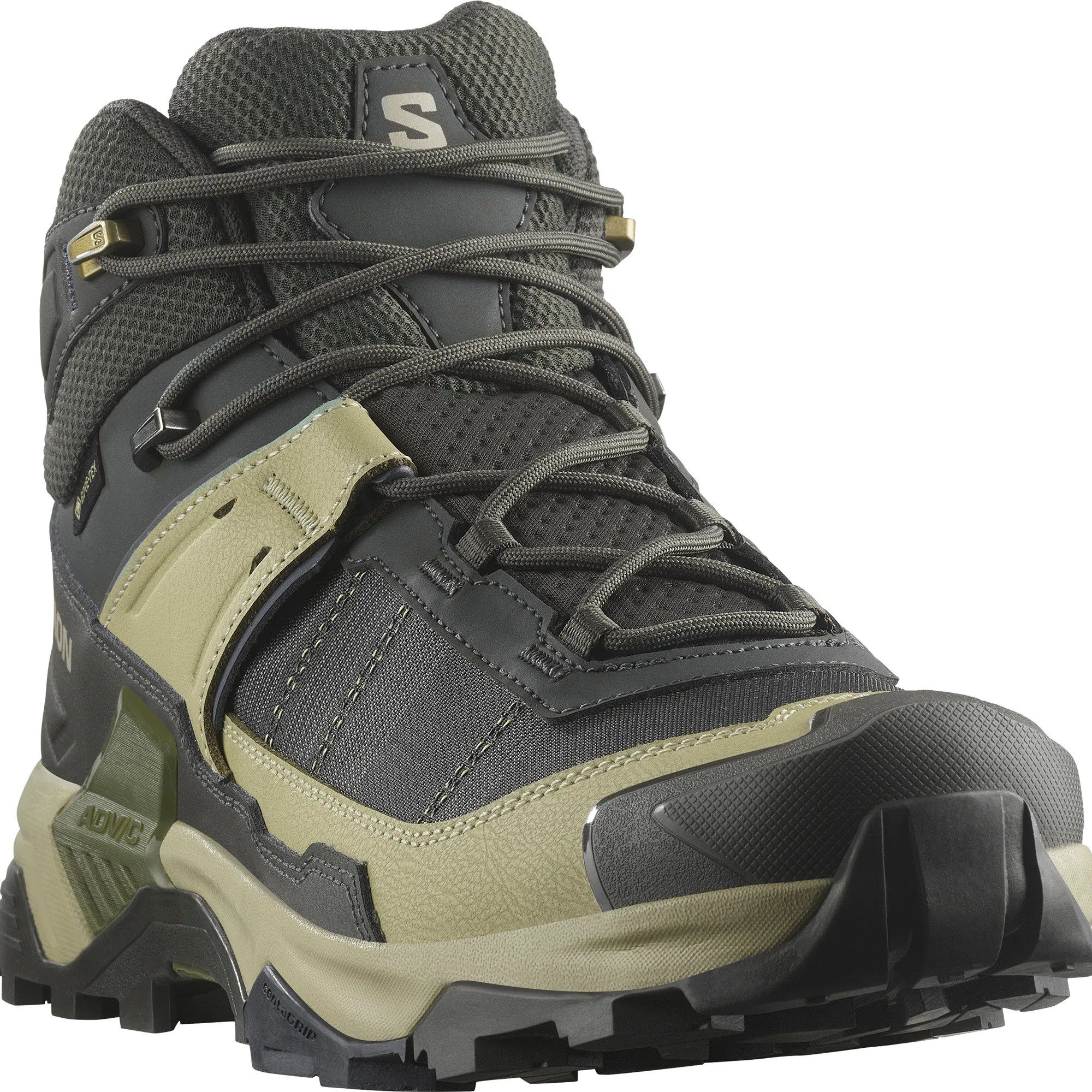 Salomon Men's X Ultra 5 Mid GORE-TEX Peat/gray Green/blue Nights
