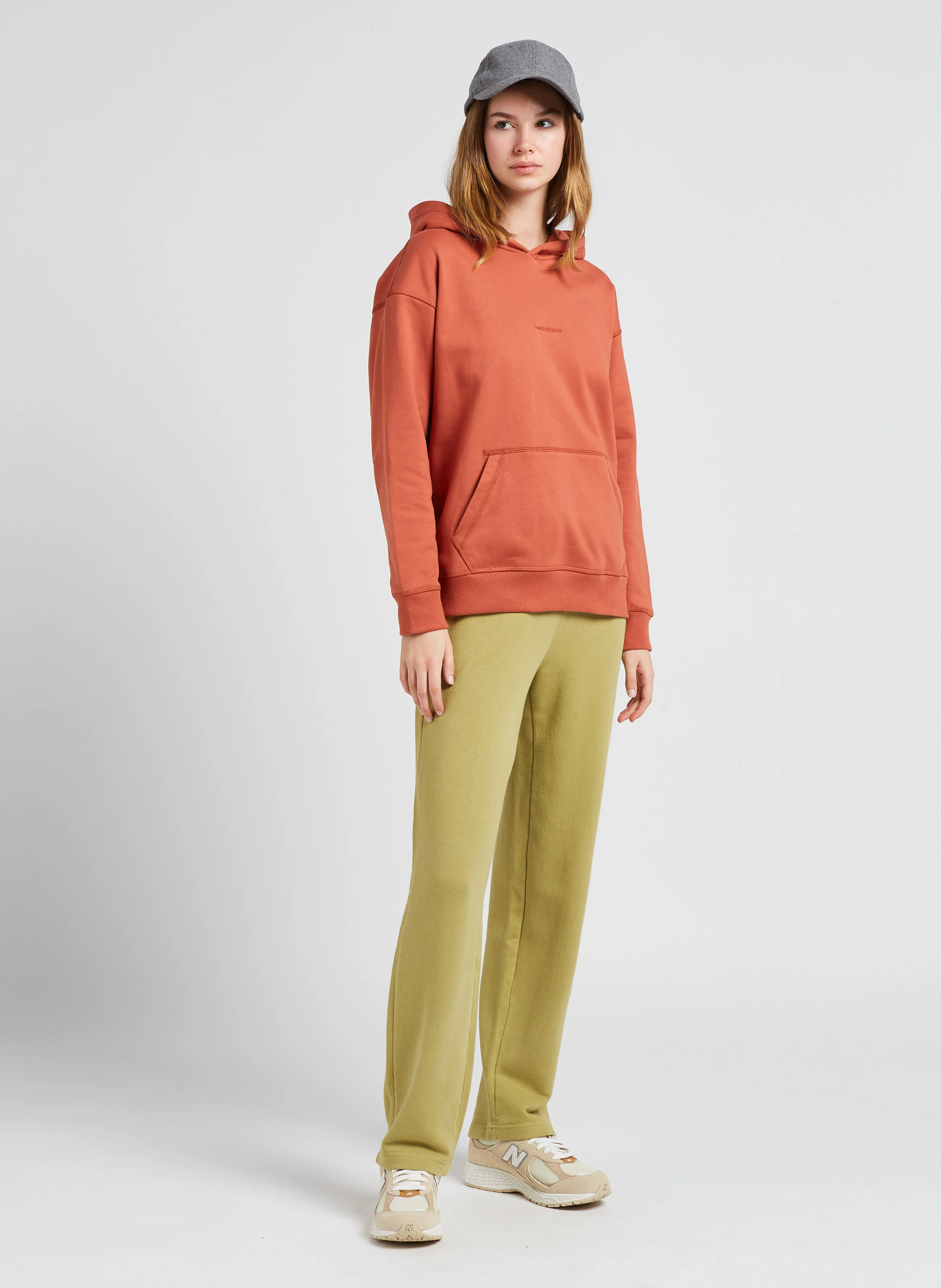 Sweat à capuche brodé en coton | Marron