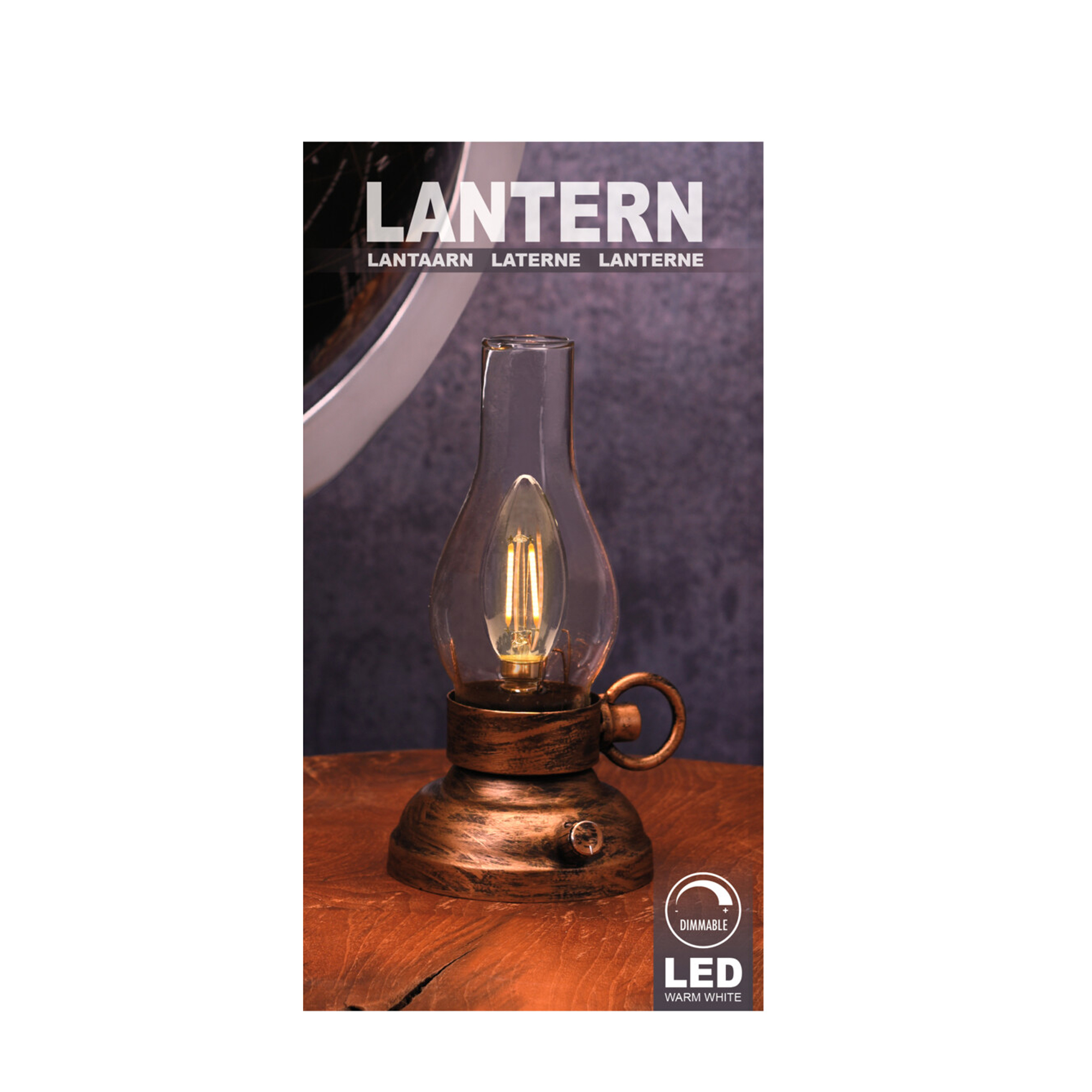 LED Laterne Vintage 20 cm bronze