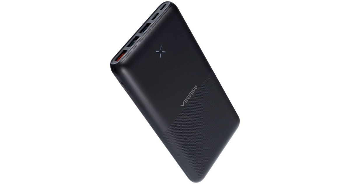 VEGERS22 ultra slim powerbank 20.000 mAh  (Zwart)