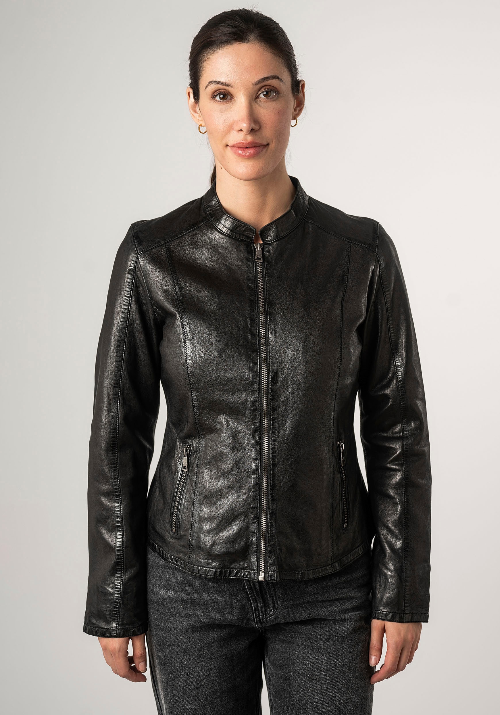 Mauritius Lederjacke »MWAndriana« mit Stehkragen