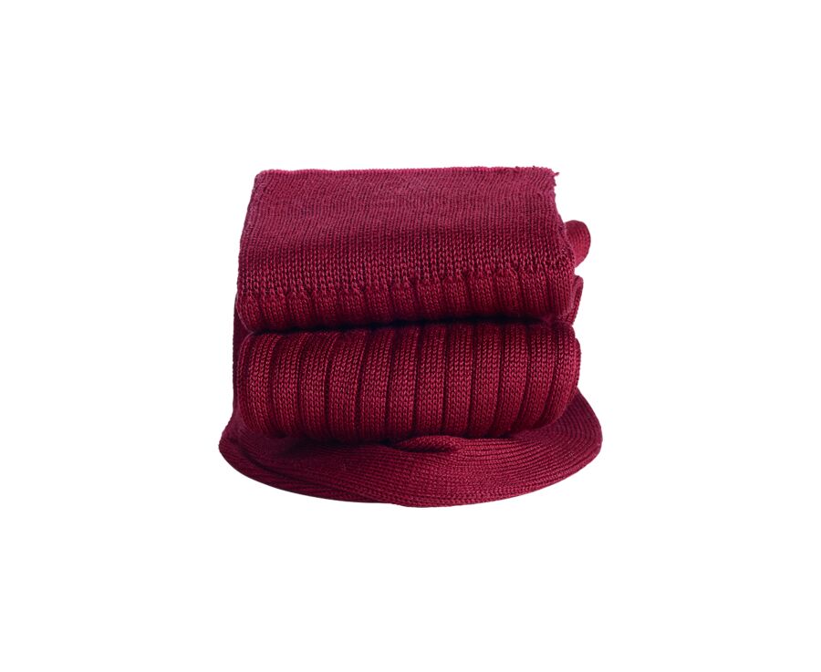 Chaussettes ville homme fil d’Écosse Rouge Bordeaux
