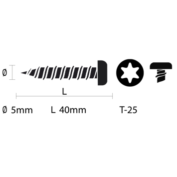 KARWEI unischroef cilinderkop verzinkt 5x40 mm (50 stuks)