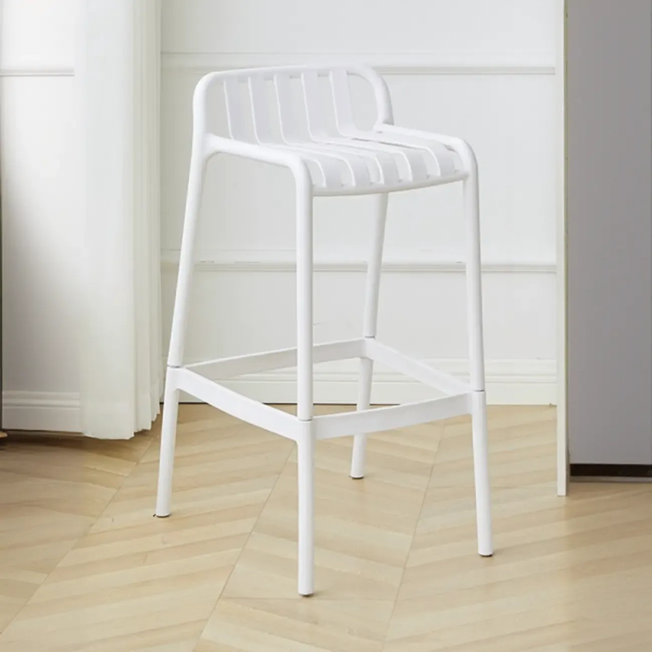 Minimalist Plastic Counter Bar Stool Outdoor Indoor