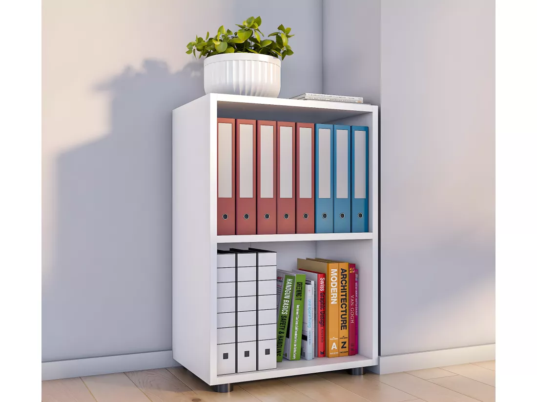 Étagère de bureau en bois Étagère à dossiers Ulas 2f
