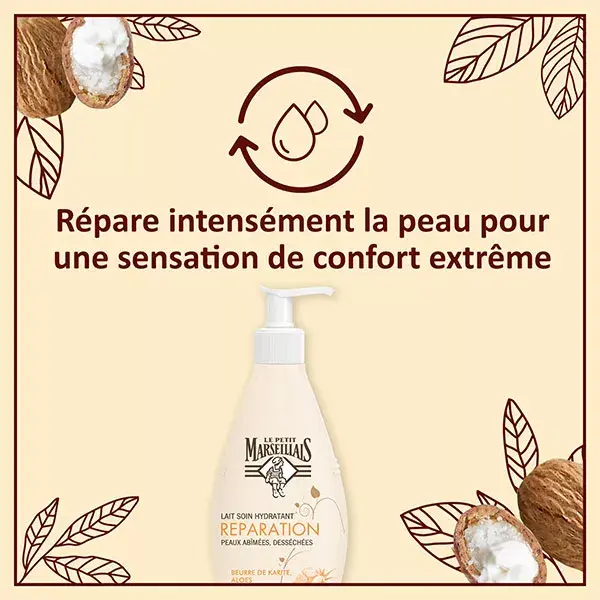 Le Petit Marseillais Lait Hydratant Karité, Aloès et Cire d'Abeille 400ml
