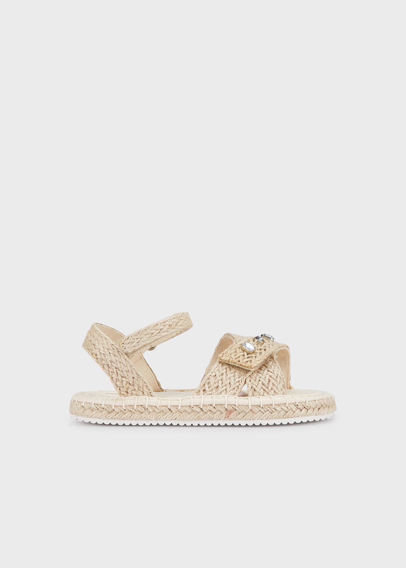 Sandália espadrille com fecho duplo de velcro para menina
