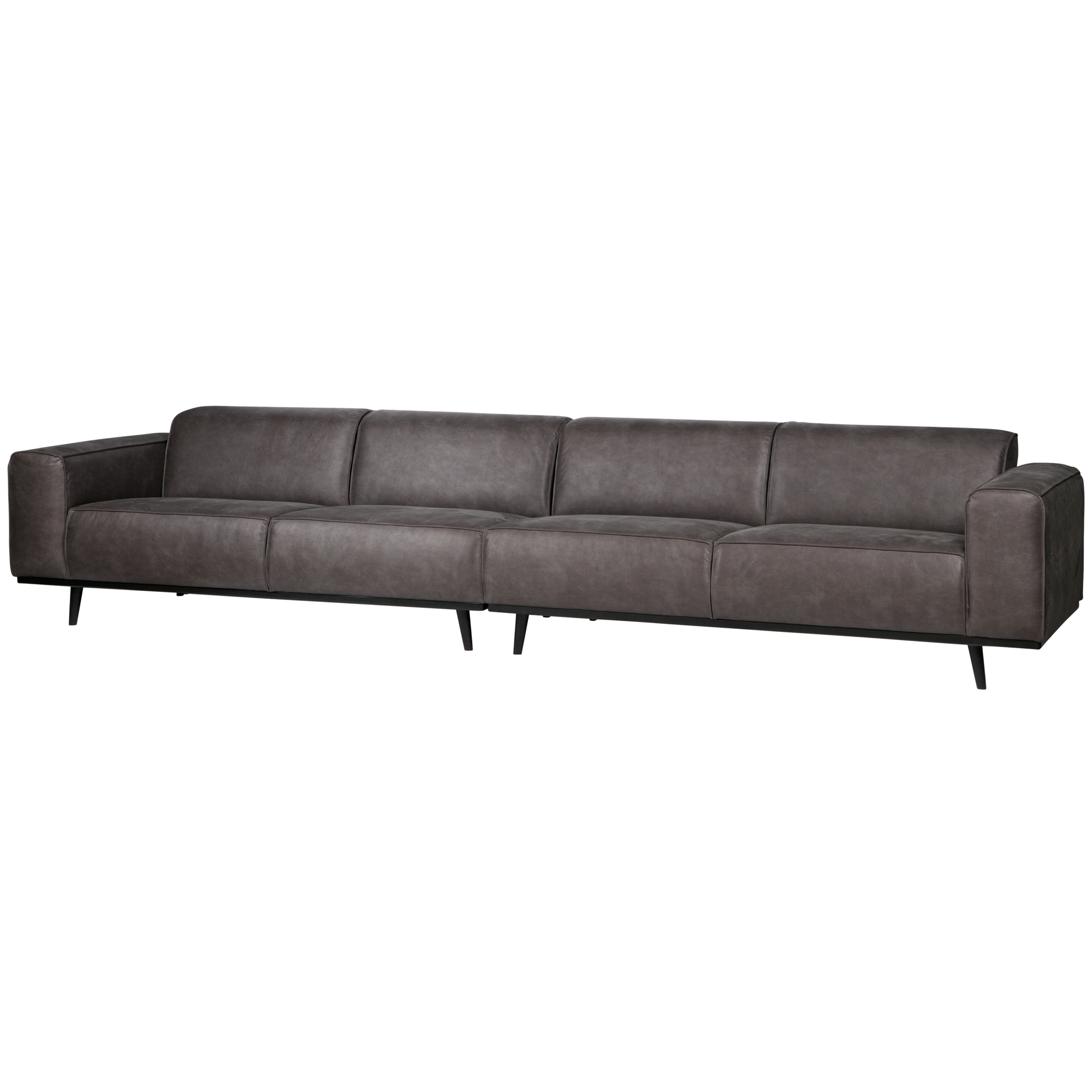 4-zits bank Statement XL Statement XL 4-Zits Bank - 372 cm - Lederlook - Donkergrijs