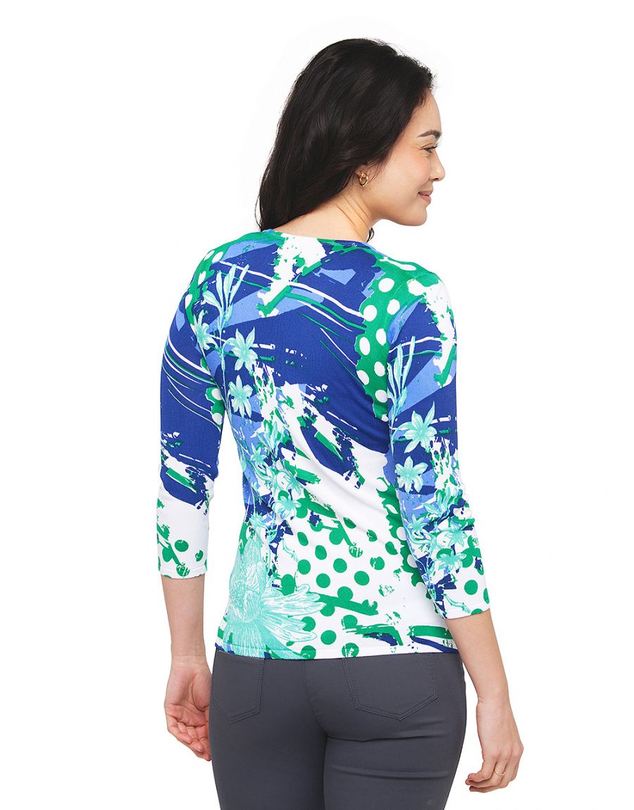 Pull imprimé vert