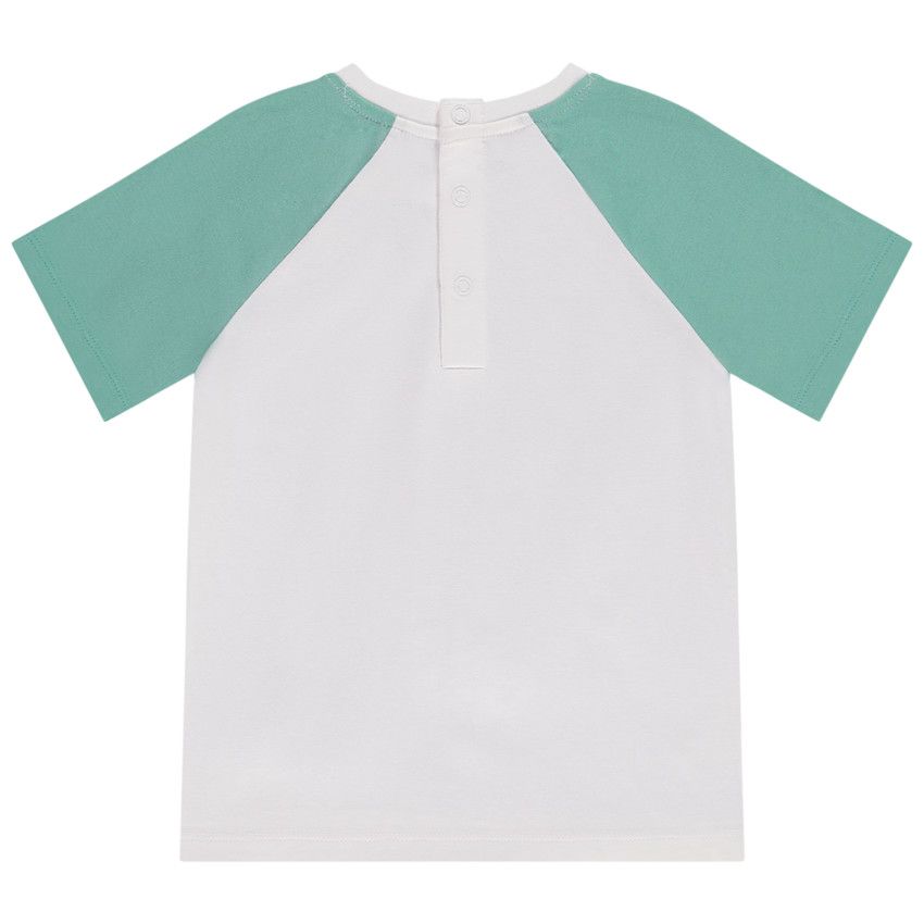 T-shirt manches courtes raglan en jersey print Mickey Disney pour bébé garçon - Vert