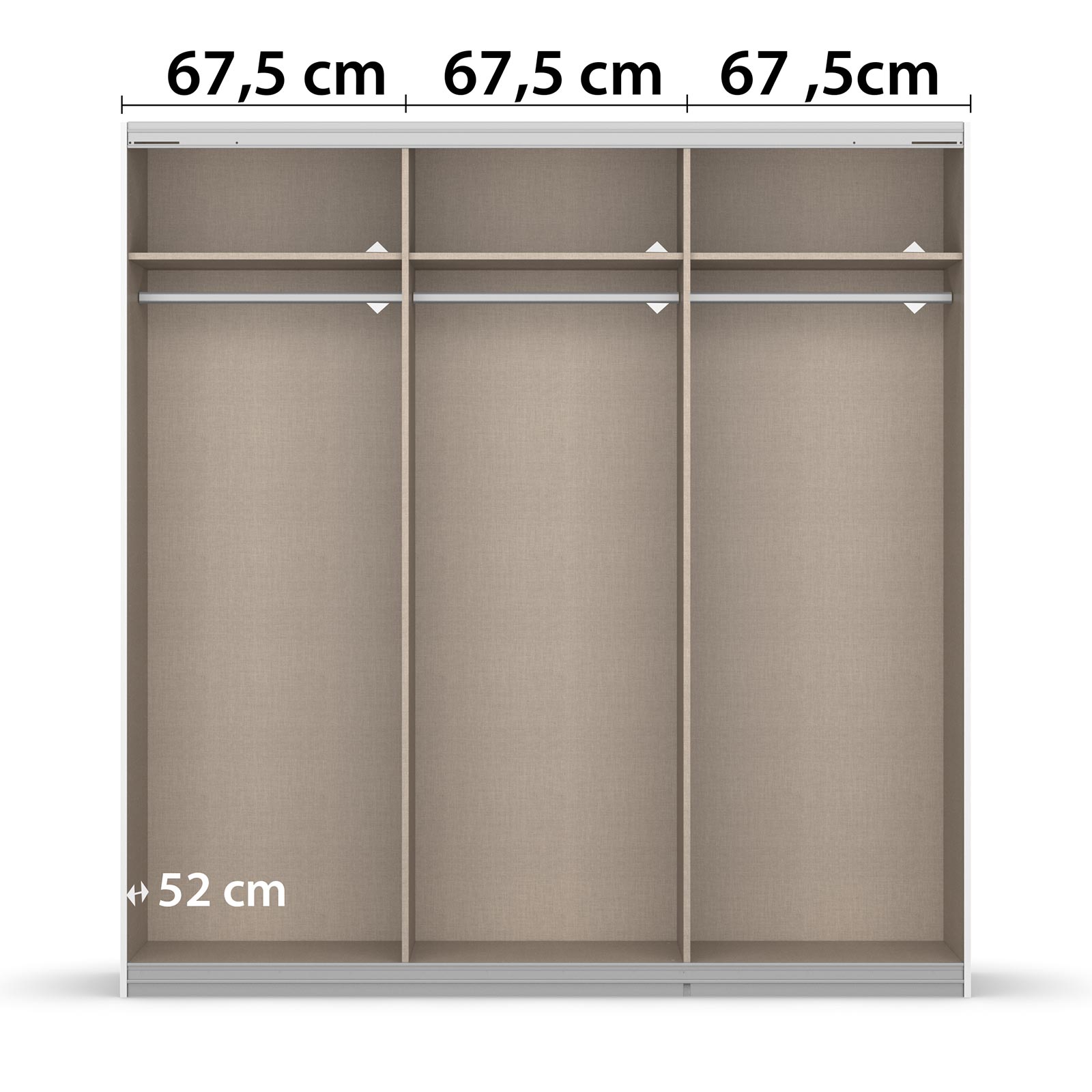 Schwebetürenschrank - seidengrau - mit Spiegel - 2 Glastüren - 203x210 cm