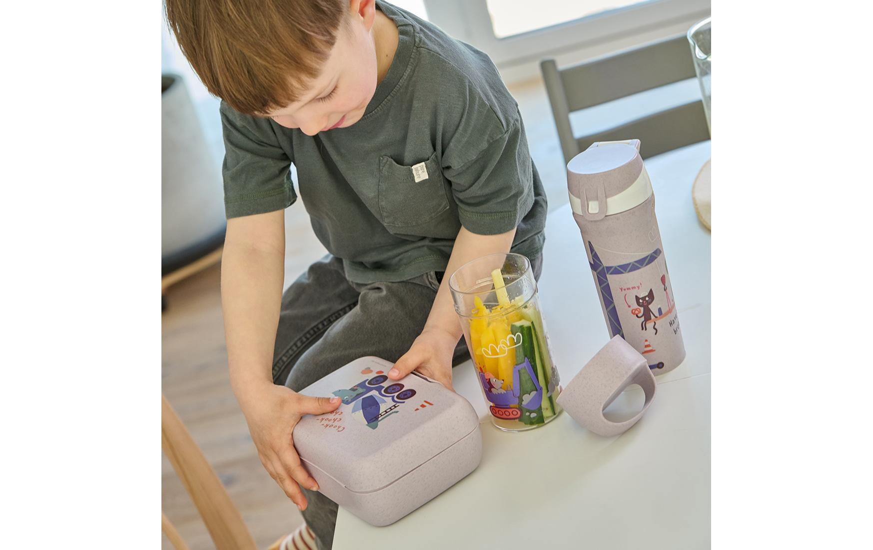 Lunchbox CANDY L TRUCKS purple greyKinder-Brotdose mit Trennschale