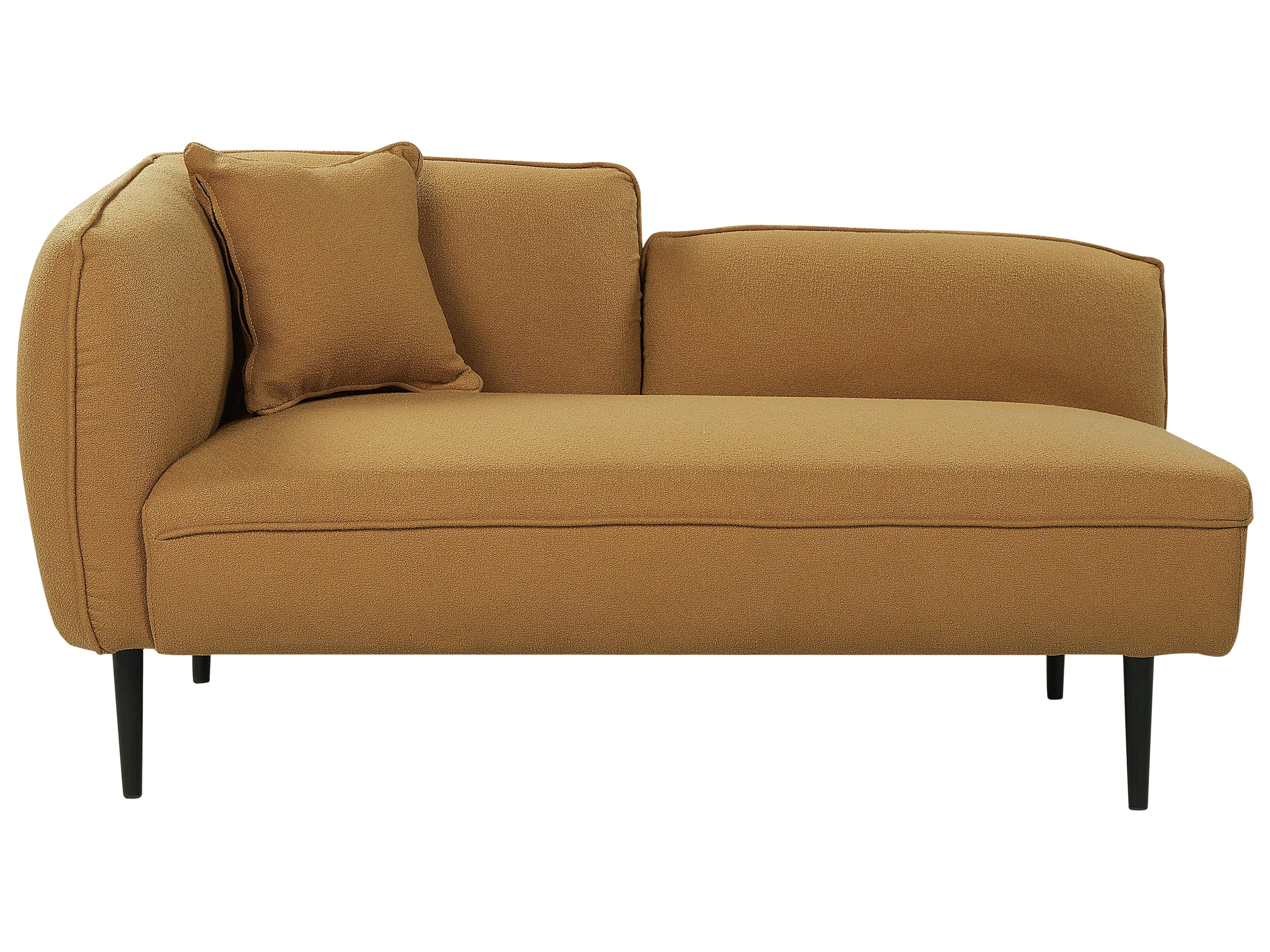 Linkszijdige chaise longue CHEVANNES Bouclé Mosterdgeel