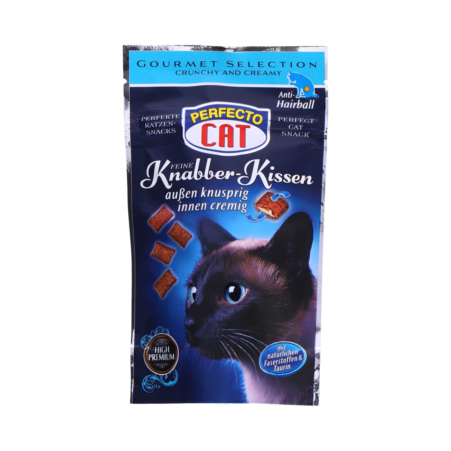 Perfecto Cat Knabber-Kissen Katzensnack 50 g 4fach