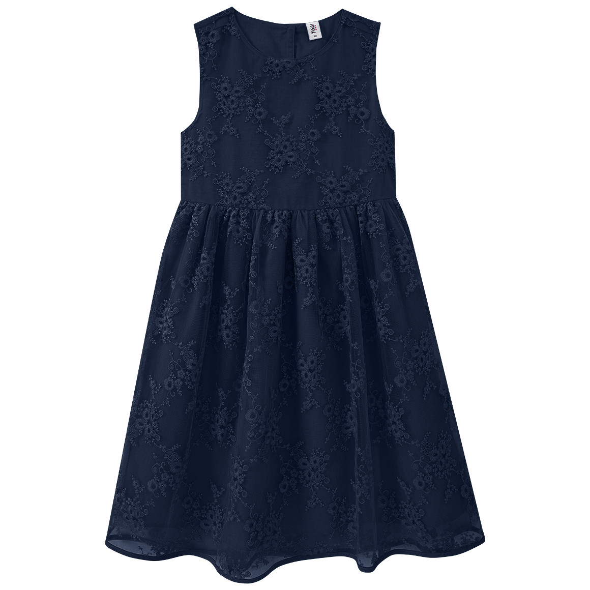 Yigga Mädchen Kleid mit Stickereien dunkelblau
