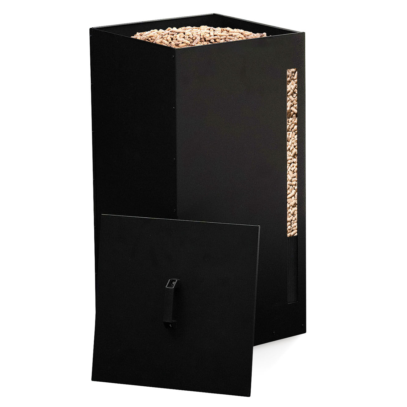 Idomya Réservoir à granules et pellets 70L noir - 36x36x76 cm
