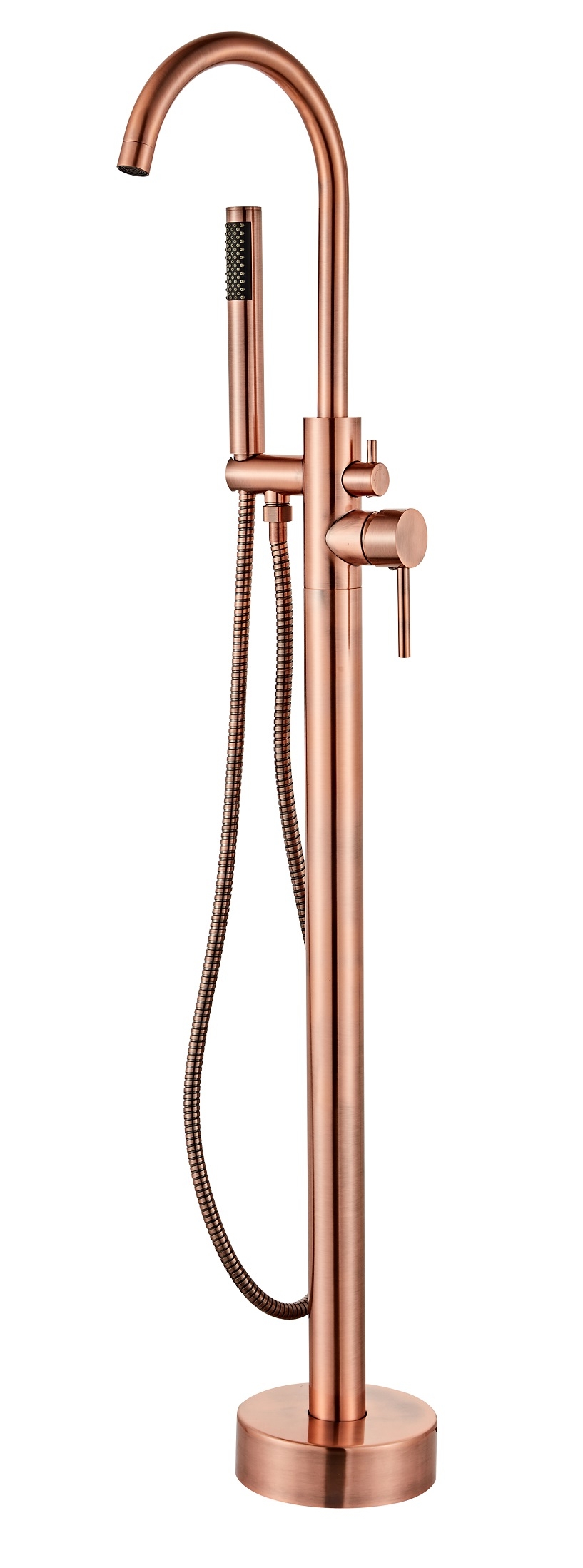 Saniclear Copper vrijstaande badkraan koper geborsteld