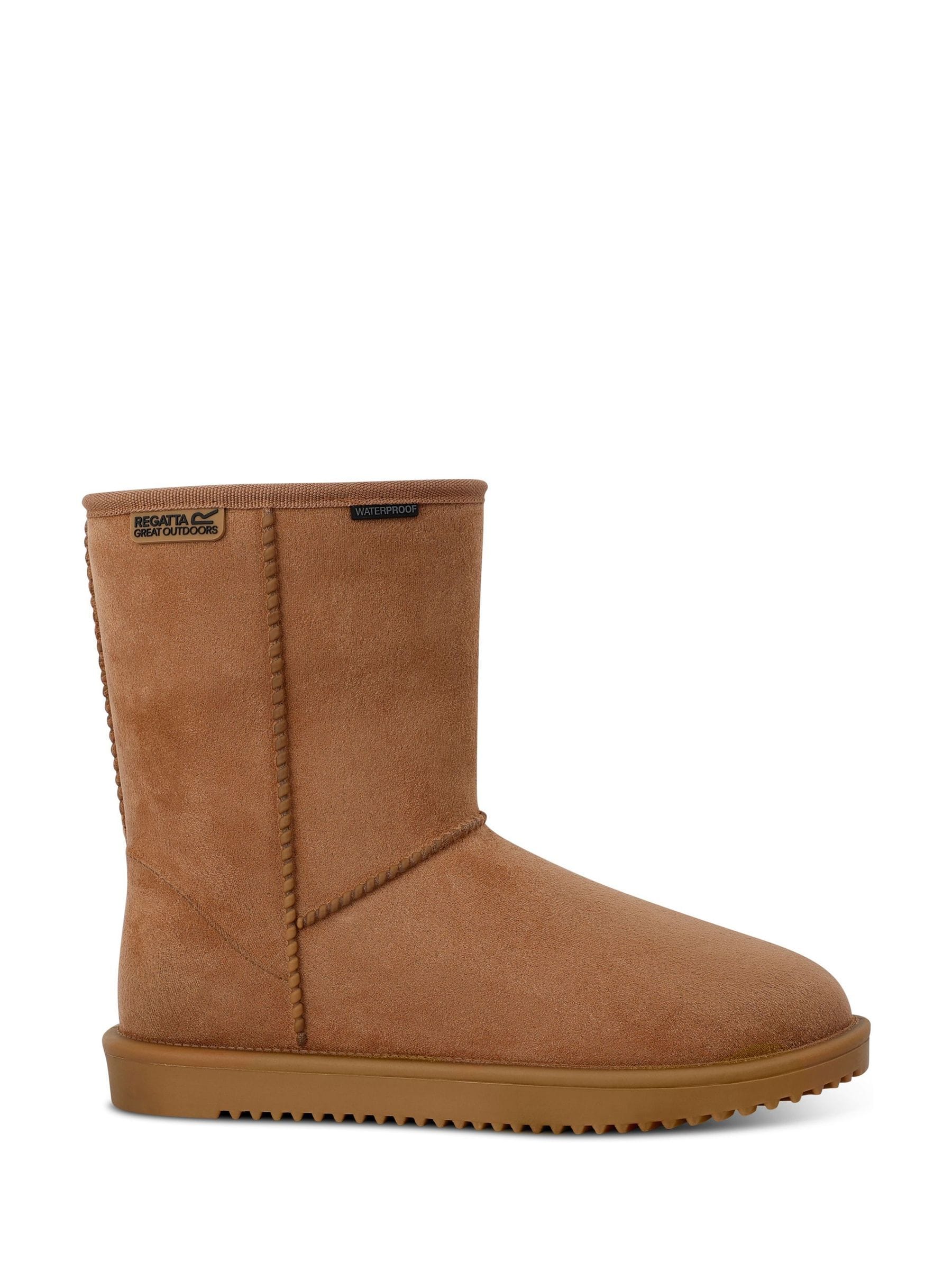 Bruin - Regatta Risley Behaaglijke halflange waterdichte Boots met voering van imitatiebont