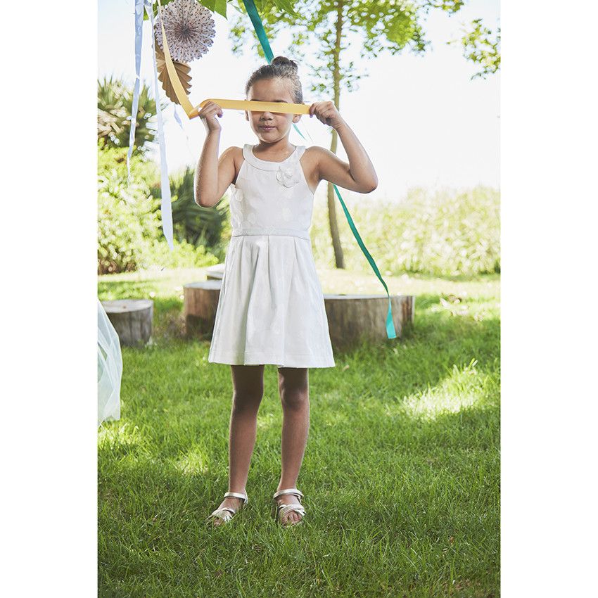 Robe de cérémonie irisée pour fille - Blanc