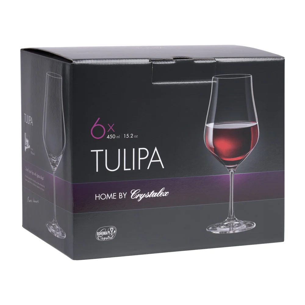 Boîte de 6 verres à pied Tulipa 45 cl en cristallin Table passion