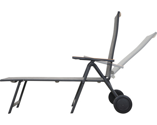 Garden Place Enya tuinligstoel 175 x 74 x 107 mm zwart