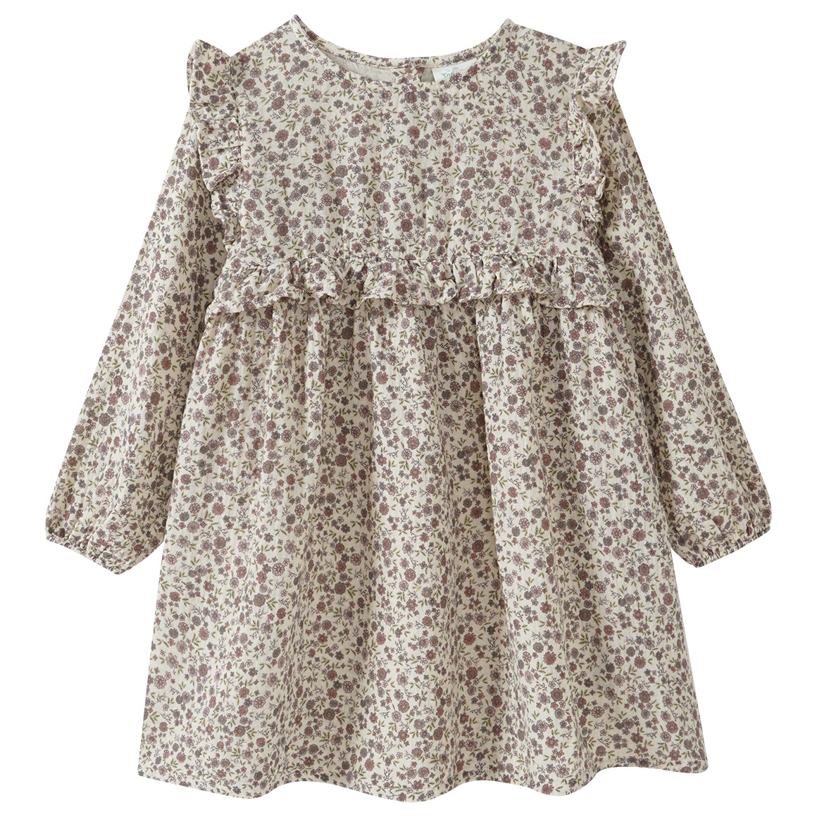 Topolino Pure Collection Mädchen Musselin-Kleid mit Blümchen hellbeige / dunkelrosa