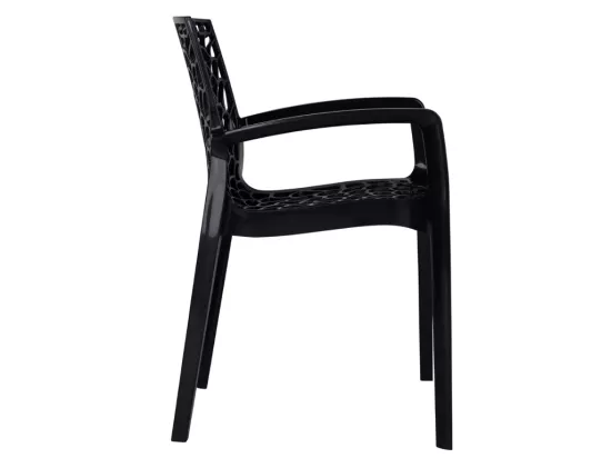 Fauteuil de jardin empilable - Polypropylène - Gris anthracite - DIADEME de MYLIA