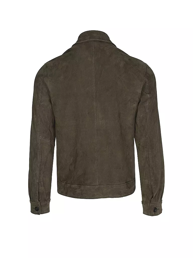 GIORGIO BRATO Lederjacke olive