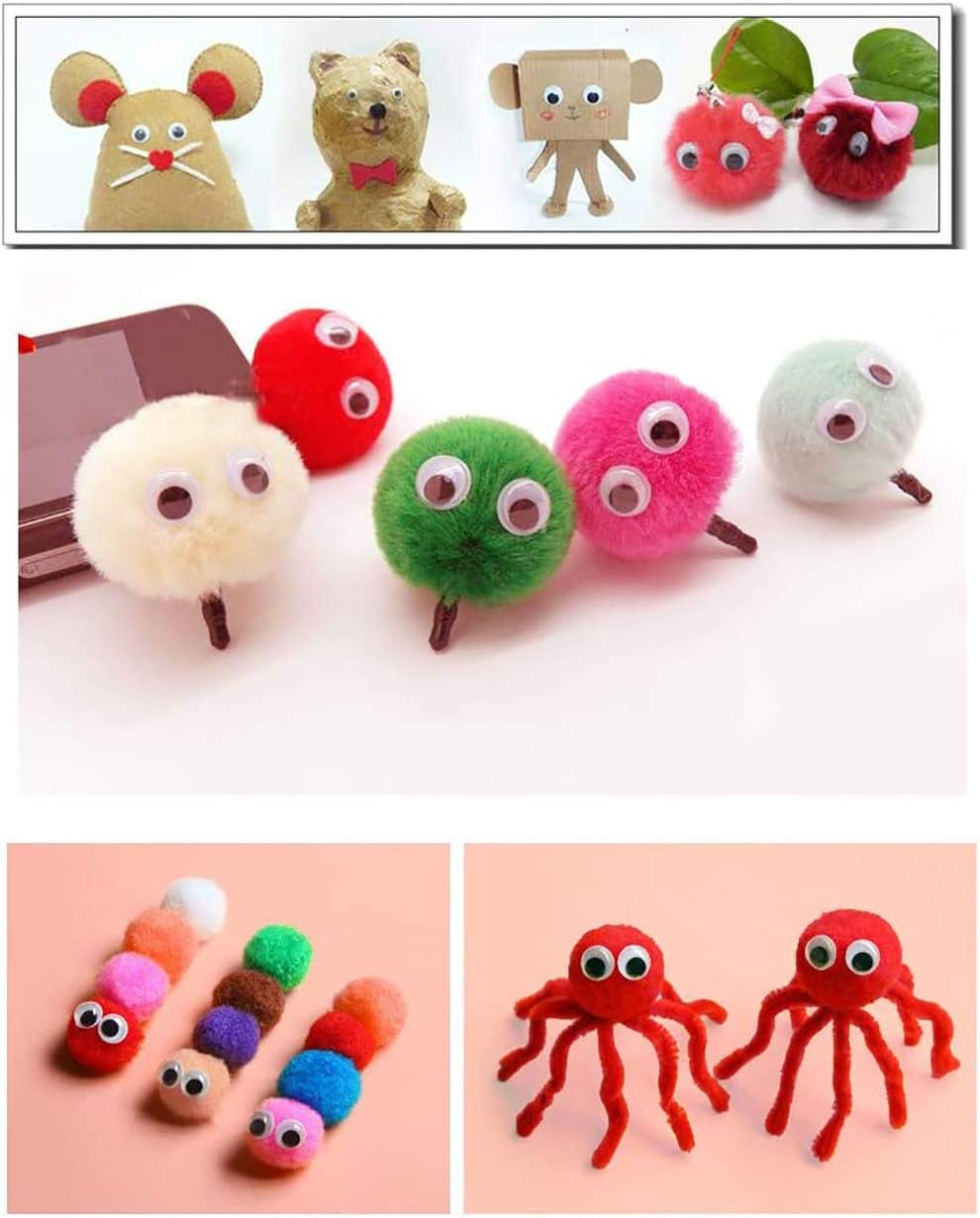 (10er Set) Ø12mm Wackelaugen DIY Bastel Augen Mercerie Zubehör zum Annähen - Schwarz / Weiss