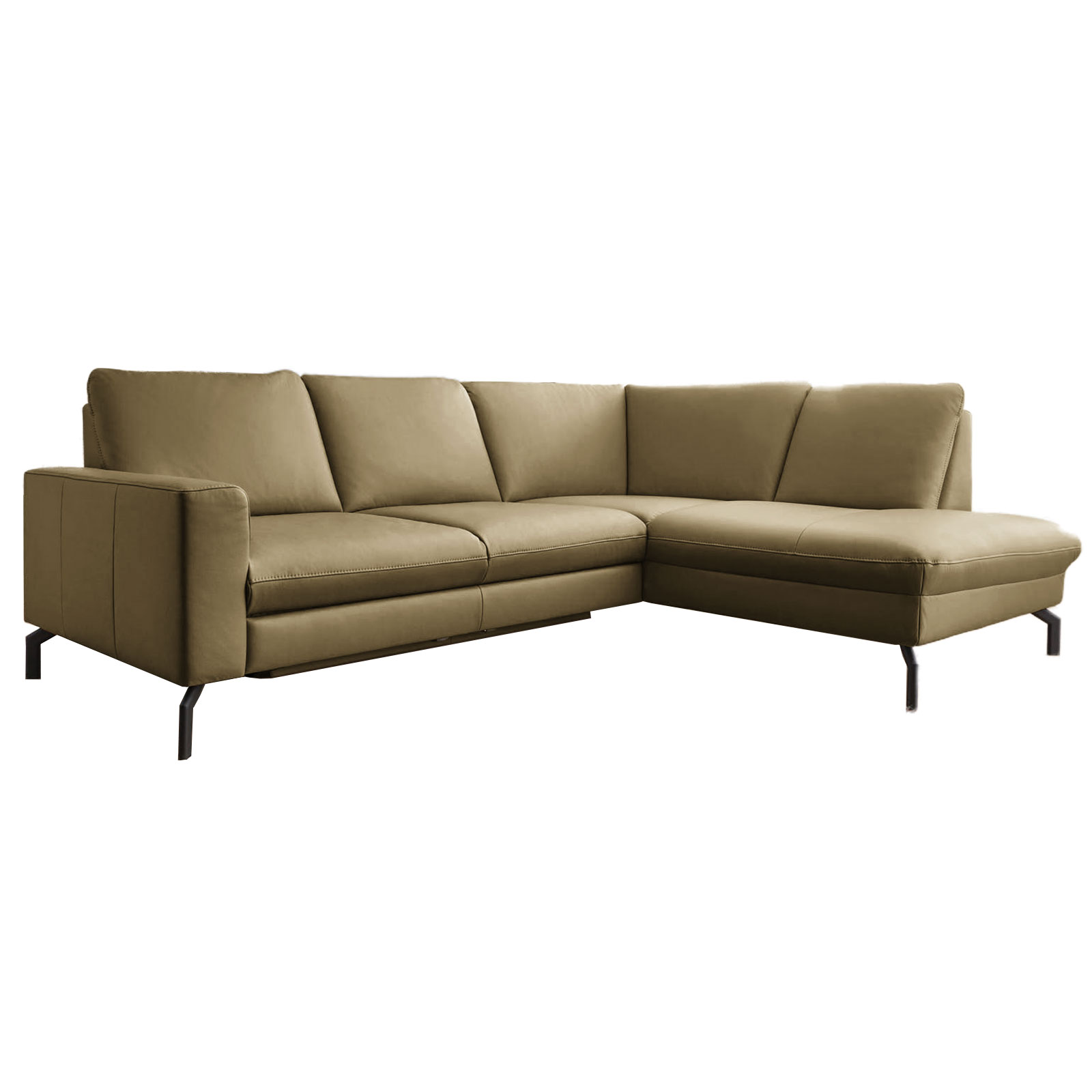 polsterpower Ledersofa - moos - Basismodell - Recamiere rechts