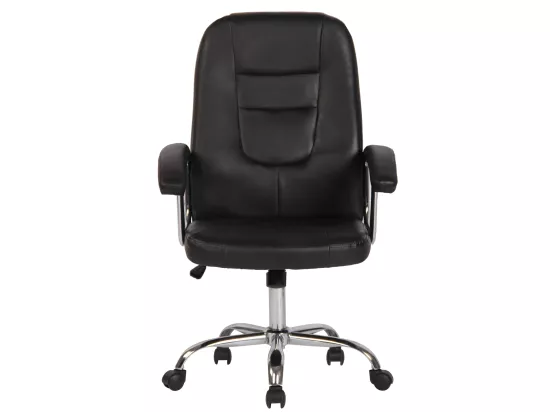 Chaise de bureau - Similicuir & Métal chromé - Noir - Reedville