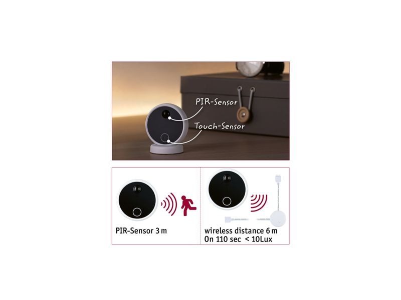 Paulmann MaxLED Wireless PIR & Touch Kabelloser Berührungssensorsatz