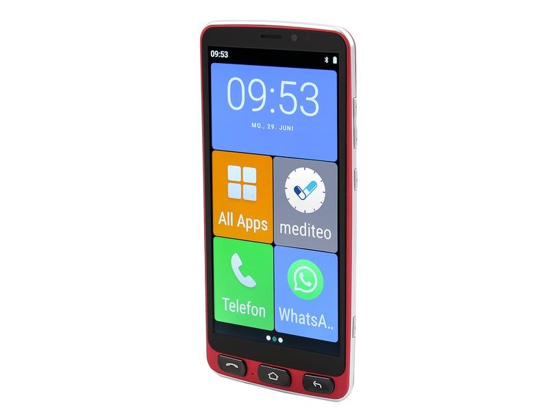 Olympia NEO 16 GB Rot Seniorenfreundliches Android-Smartphone mit einfacher Benutzerführung