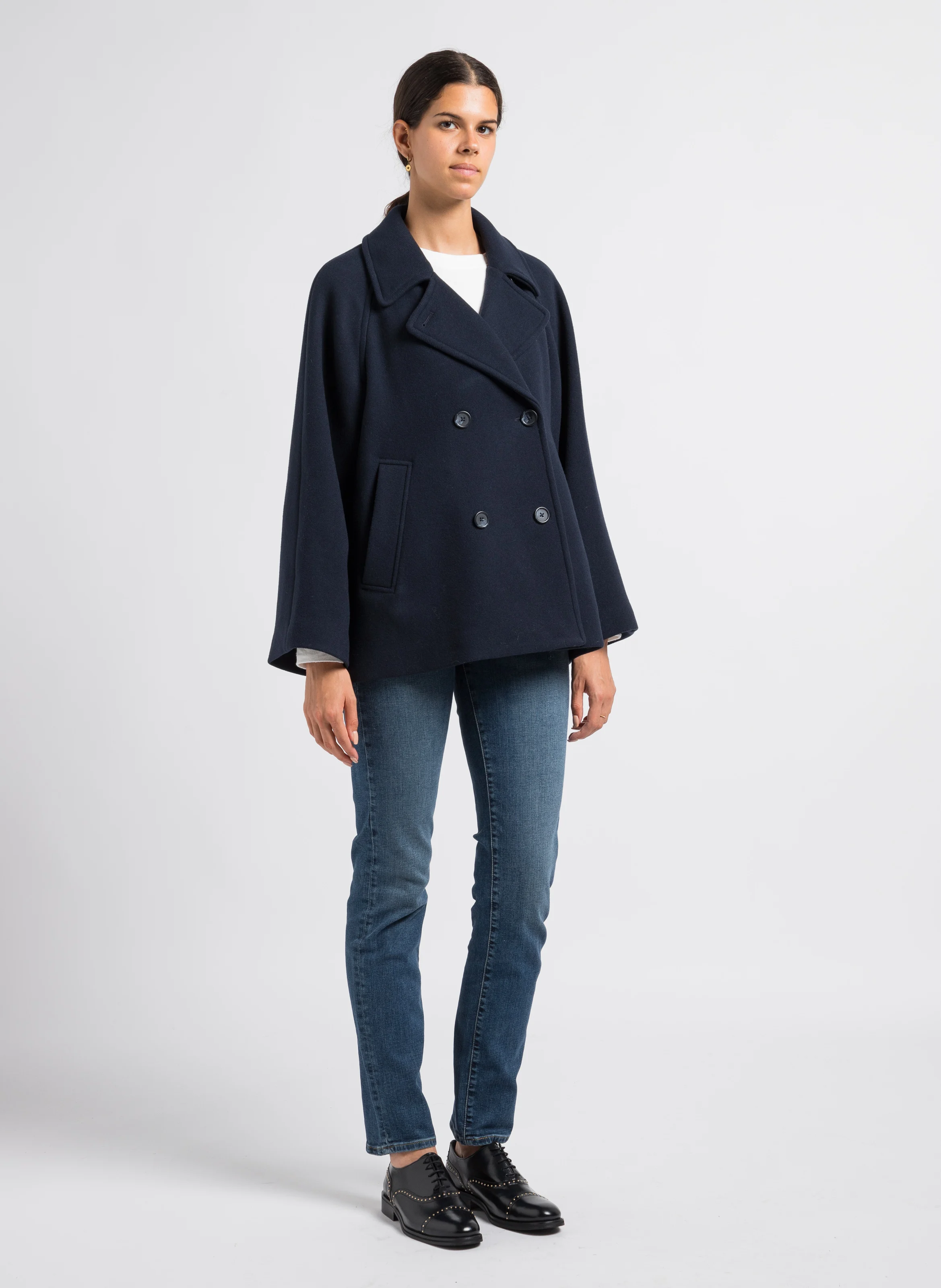 724 HIGH RISE STRAIGHT - Jean slim taille haute en coton stretch| Jean Délavé