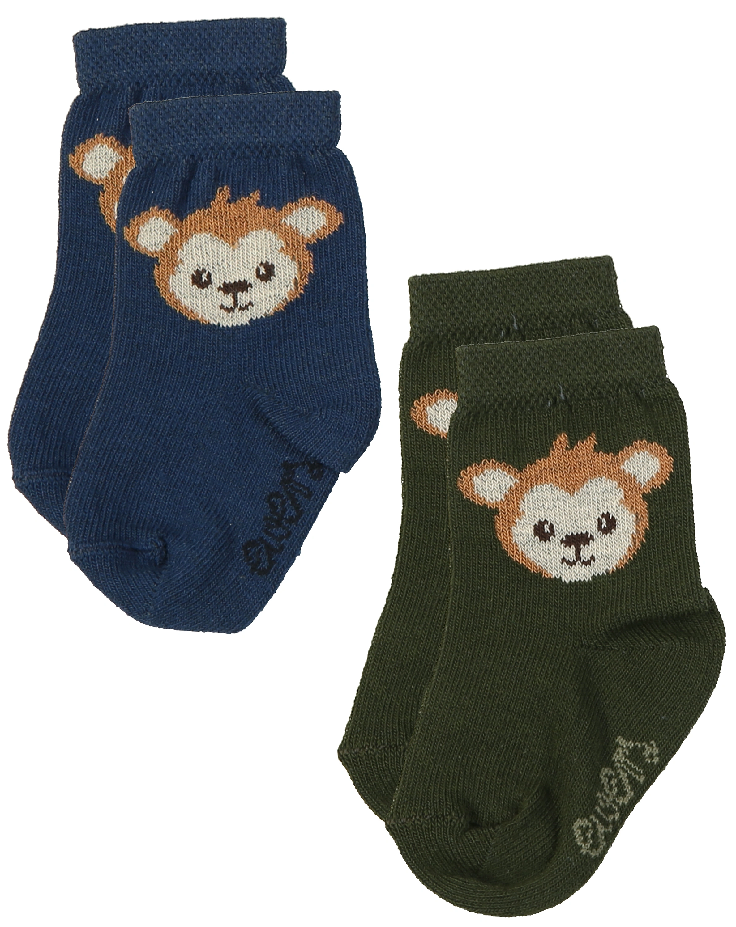 Socken ÄFFCHEN 4er-Pack in olive/navy