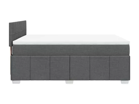 Sommier à lattes de lit avec matelas Gris foncé 160x200cm Tissu