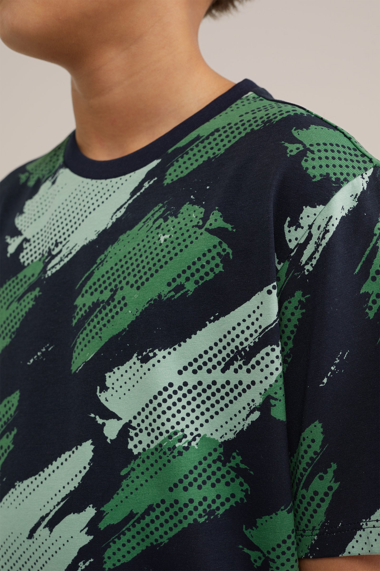 Jongens pyjamaset met dessin WE Fashion Donkergroen