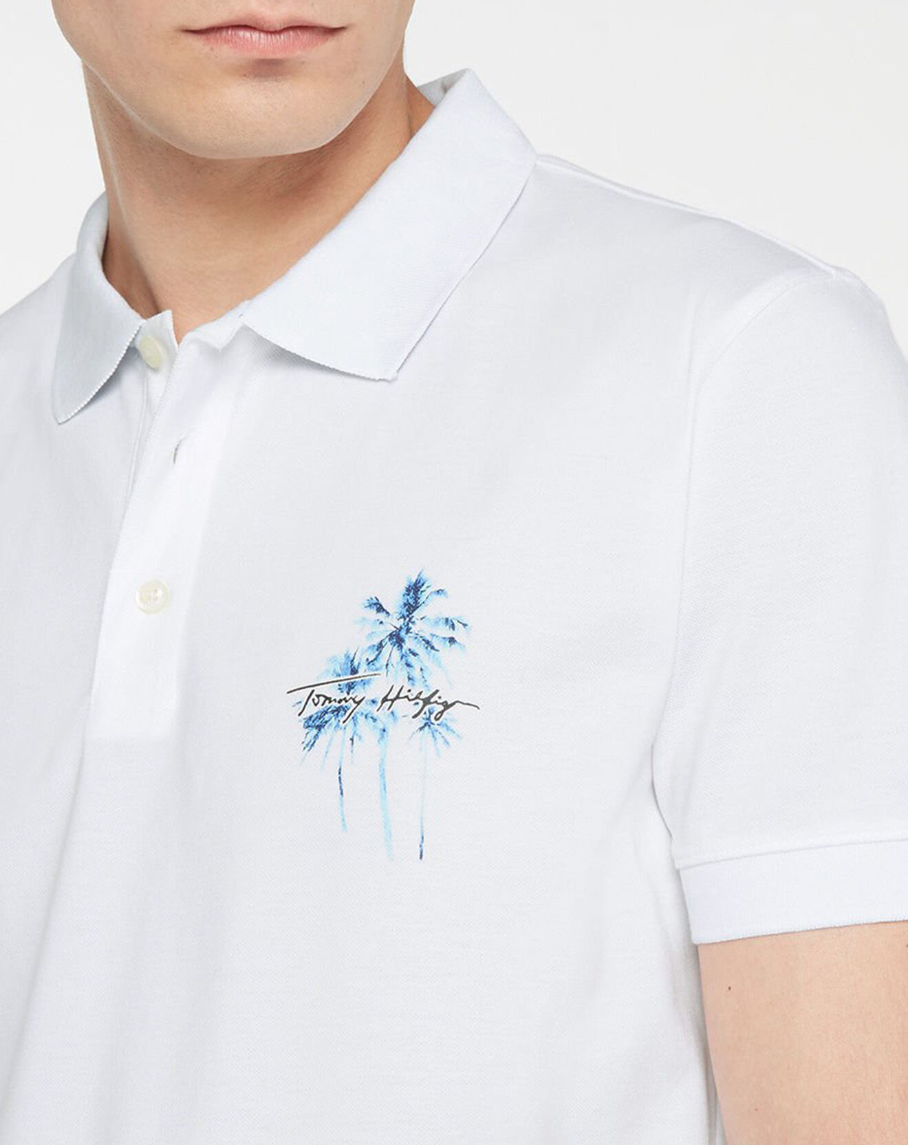 Tommy Hilfiger Polo Regular Palmier blanc