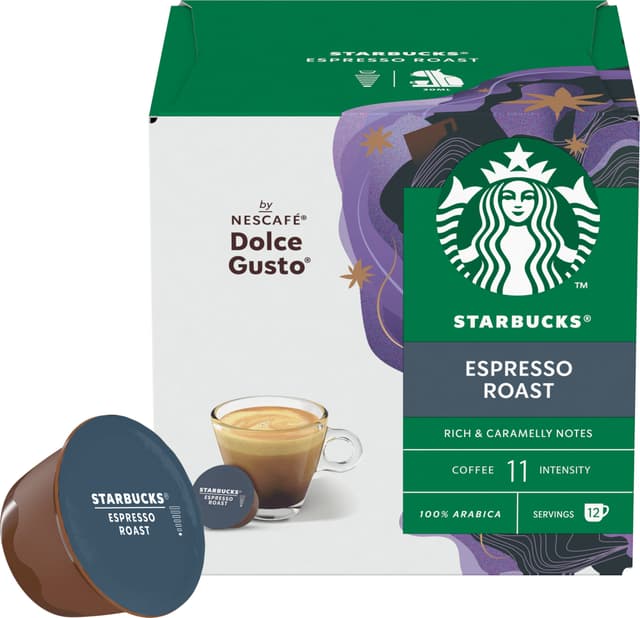 Starbucks Espresso Roast kapsler fra Nescafé Dolce Gusto (12 stk.)