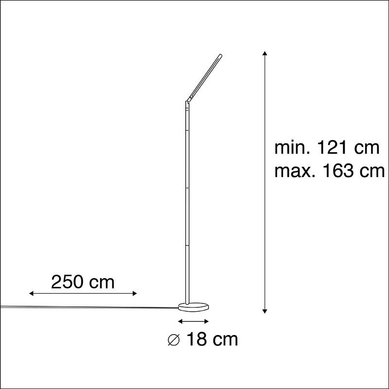 Moderne vloerlamp staal incl. LED - Berdien