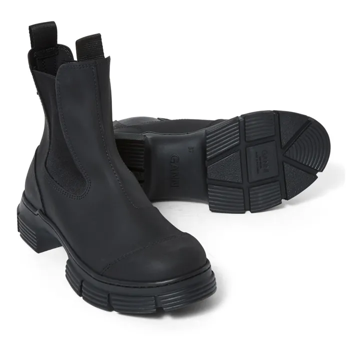 Ganni Chelsea Boots Basses Gomme Recyclée | Noir