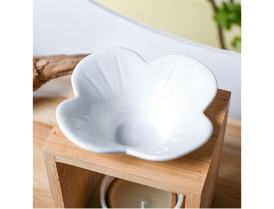 ZEN AROME - Diffuseur d'huiles essentielles Brûle parfum en bambou et céramique naturéa plumeria