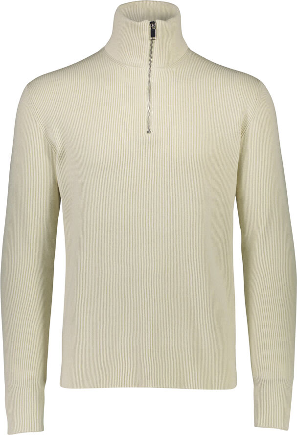 Lindbergh Half zip rib knit Cream white