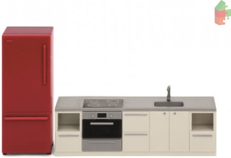 Lundby Poppenhuis Basic - Keukenset Bruin/Grijs