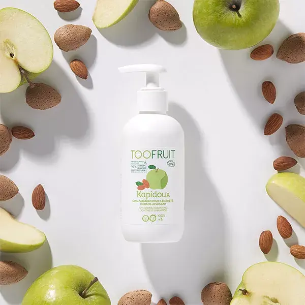 Shampoo Suavizante Kapidoux Dermo para Cabelo Infantil Toofruit com Maçã e Amêndoa Orgânicas 200ml