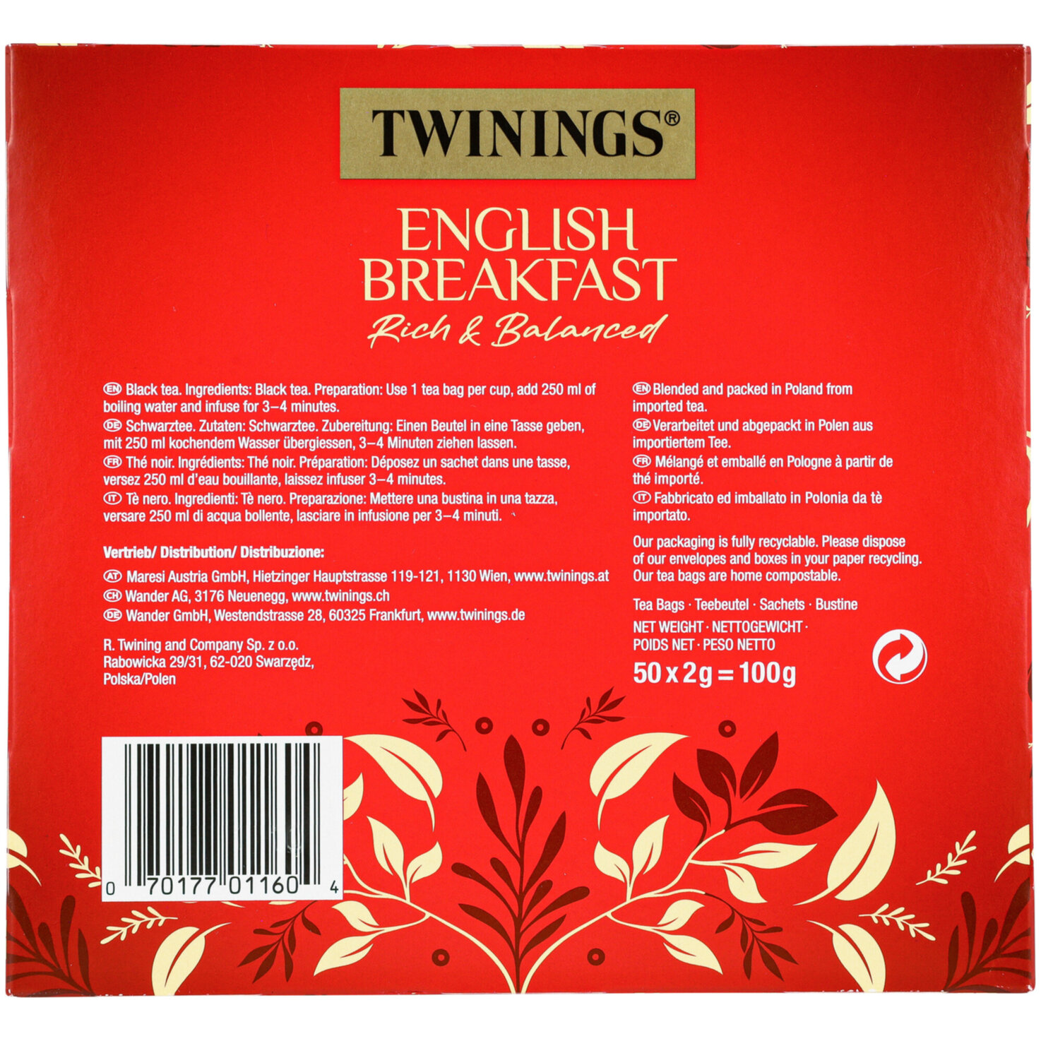 Twinings Tee English Breakfast 50 Beutel