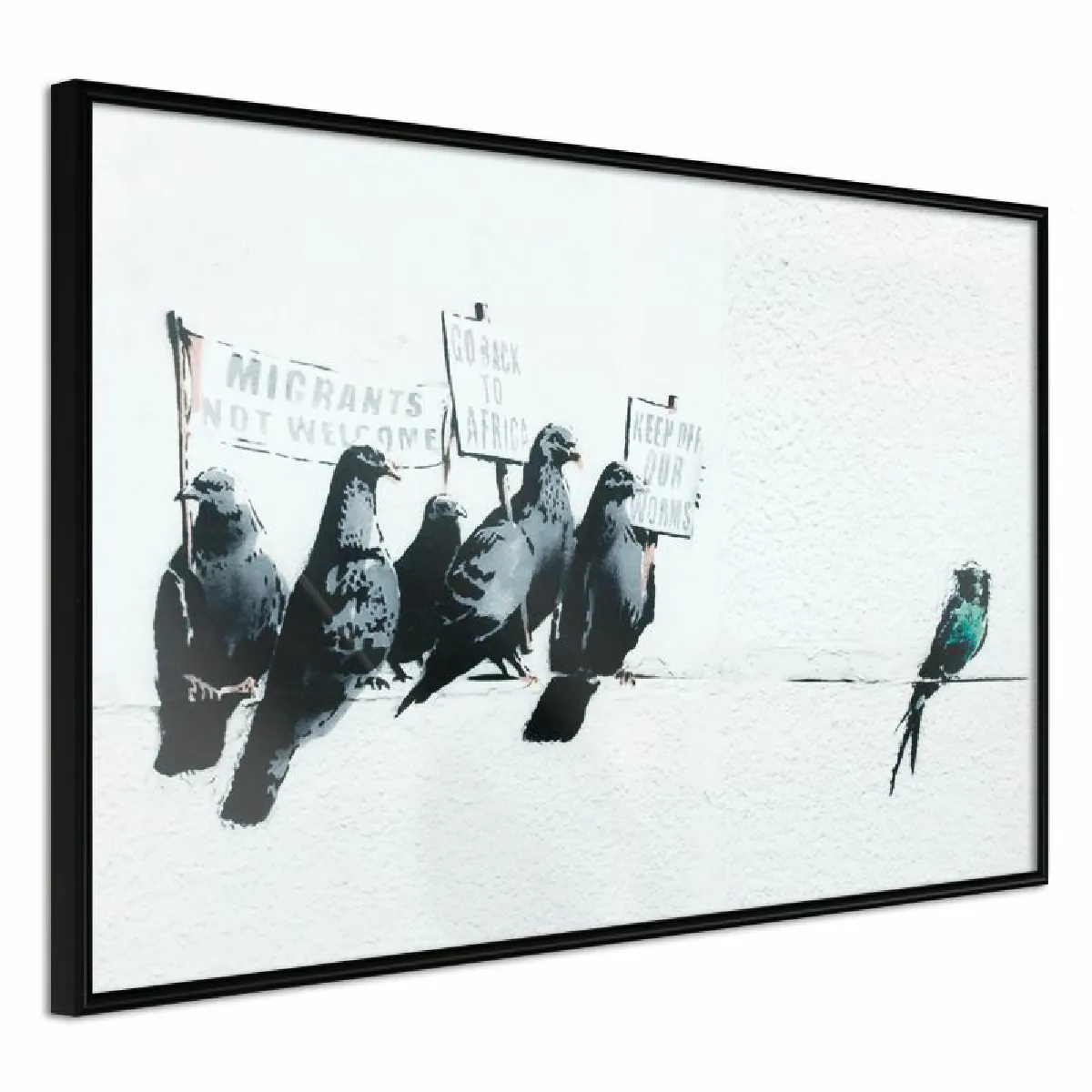 Paris Prix Affiche Encadrée Banksy Pigeons - 90 x 60 cm